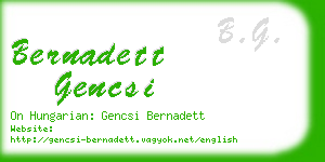 bernadett gencsi business card